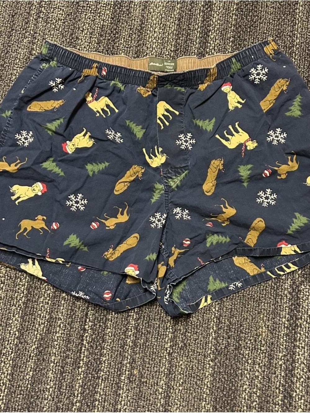 Holiday Dog Print Boxer Shorts - Navy